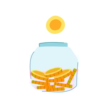 business coin jar cartoon illustration vector