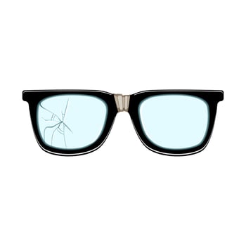 frame geek glasses cartoon illustration vector