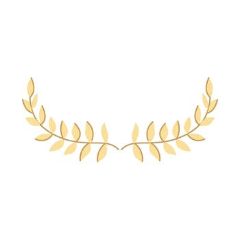 ribbon gold laurel cartoon illustration vector