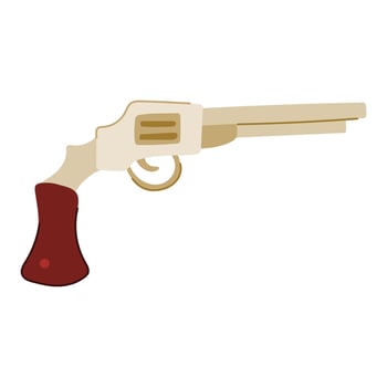 old wild west pistol cartoon illustration vector