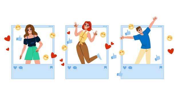 online influencer marketing vector