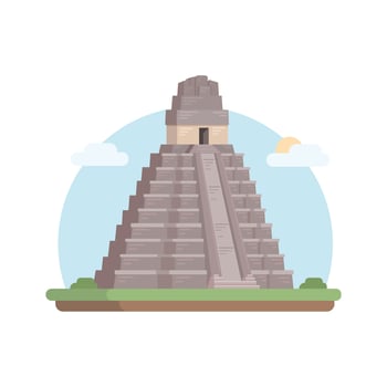 Tikal Guatemala Landmark Illustration vector