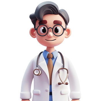 3D cute cartoon male doctor. png