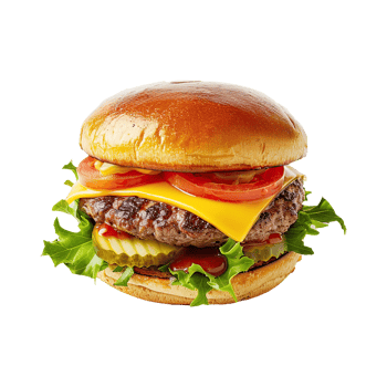 Hamburger on transparent background. png