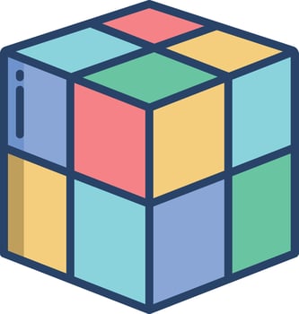 Box linear color illustration vector