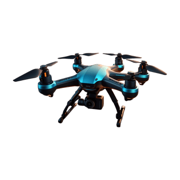 Modern and Unique Hi-Tech Drone camera Isolated On Transparent Background png