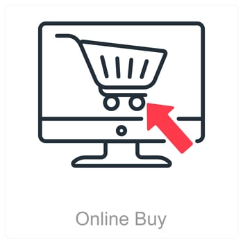 Online Buy and cart icon concept vector