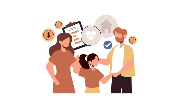 Family budget concept. Couple and personal finance, financial literacy vector