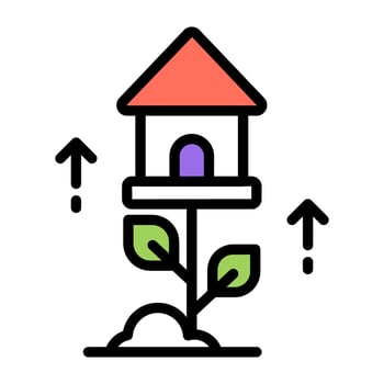 A premium design icon of home growth vector