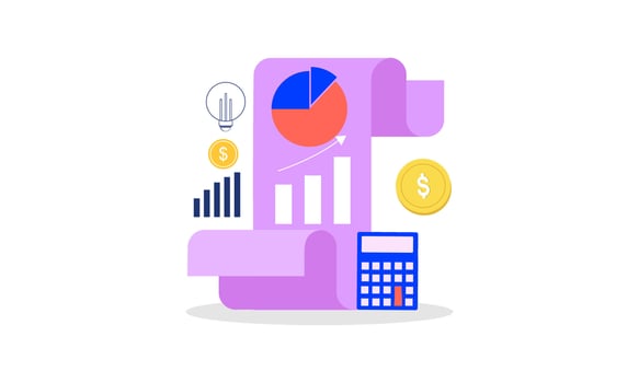 Financial report concept. Business analytics, accounting logo vector