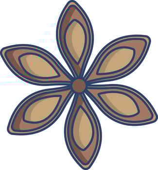 Star Anise linear color illustration vector