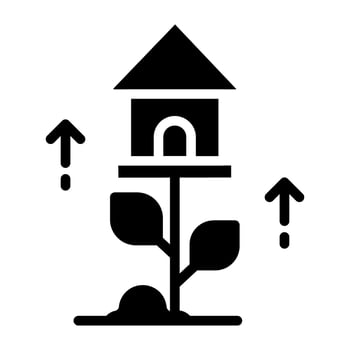 A premium design icon of home growth vector