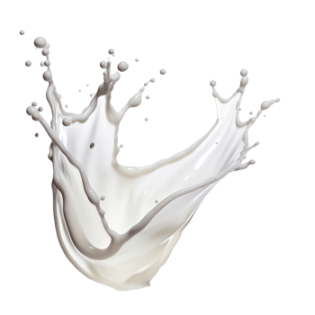 Dynamic Milk Splash Frozen in Mid-Air on Isolated Background. png