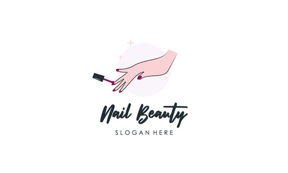 Nail beauty logo design vector