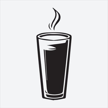 coffee cup silhouette Line art illustration vector