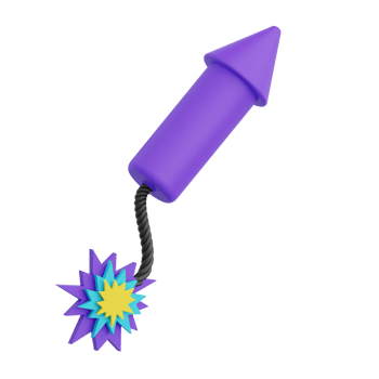 3D Render Firework Icon Illustration. Isolated on Transparent background png