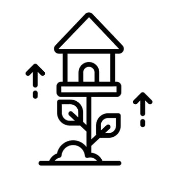 A premium design icon of home growth vector