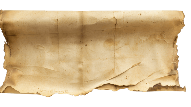 old paper scroll aged on the Transparent Background, Format png