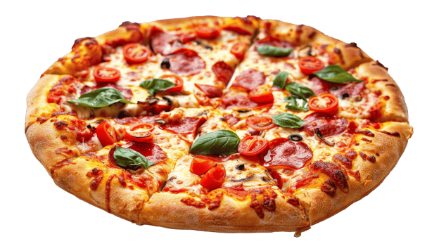 Hot pizza on the Transparent Background, Format png