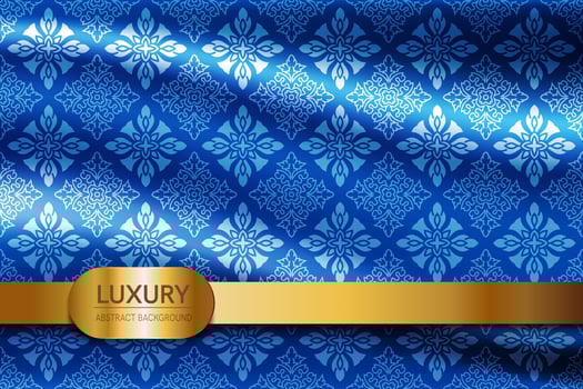 Thai luxury pattern blue background. Lai Thai element pattern. Dark blue theme for text-based compositions ads, book covers, Digital interfaces, print design templates. vector