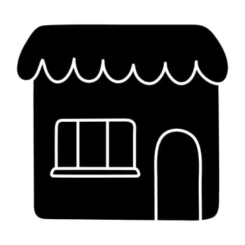 A flat design icon of shop architecture vector