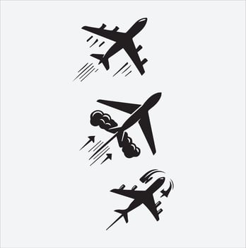 drawing of a plane silhouette with skywriting. vector