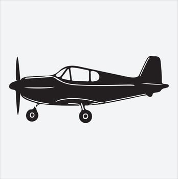 drawing of a plane silhouette with skywriting. vector