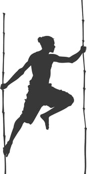 silhouette man dancing traditional bamboo dance bamboos stilts game vector