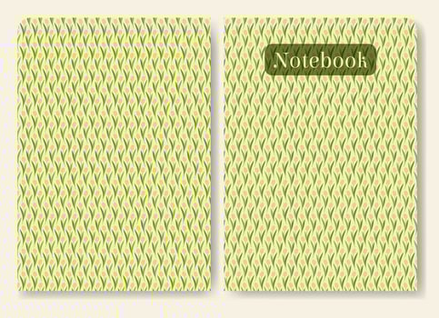 Artistic notebook cover template with flourish elements. Aesthetic worksheet with colorful spring pattern. vector