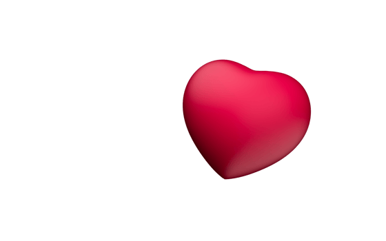 Red heart shape isolated 3d illustration png