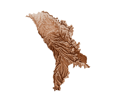 Map of Moldova in old style, brown graphics in a retro style Vintage Style. High detailed 3d illustration png