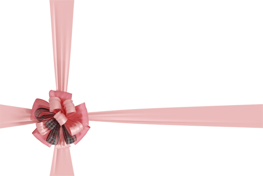 Realistic cute black pink ribbon png