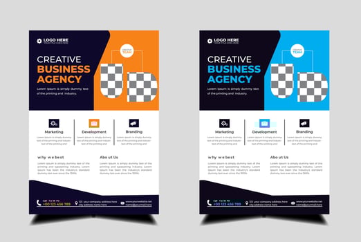 modern abstract business corporate flyer design set. Creative trendy digital marketing Magazine brochure annual report template design with bundle. letterhead Leaflet flyer vector