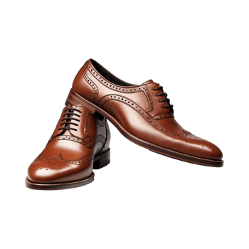 Realistic luxury stylish leather shoes glossy luxury for men isolated on transparent background, men smart shoes png