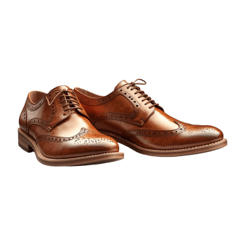 Realistic luxury stylish leather shoes glossy luxury for men isolated on transparent background, men smart shoes png