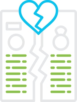 Divorce Bin Creative Icon Design vector