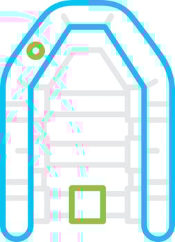 Inflatable Boat Bin Creative Icon Design vector
