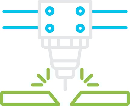 Laser Cutting Machine Creative Icon Design vector