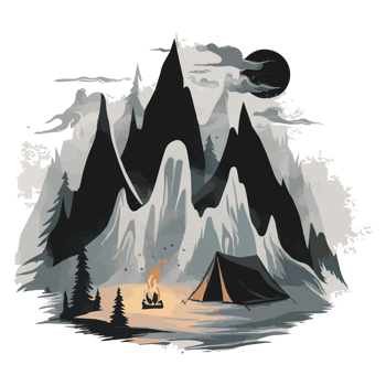 Camping design silhouette File png