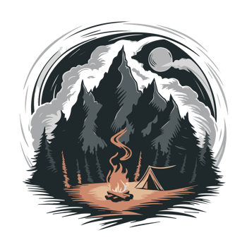 Camping design silhouette File png