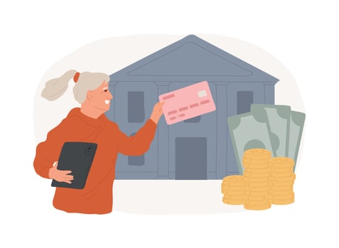 Retirement investments isolated concept illustration. vector