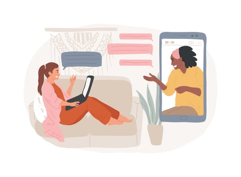 Stay connected to people isolated concept illustration. vector