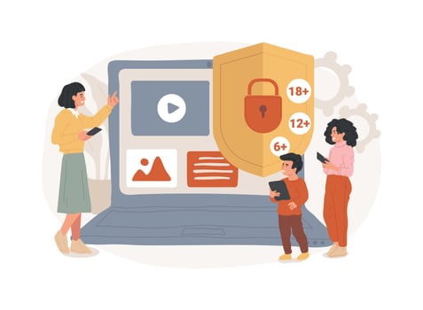Parental control software isolated concept illustration. vector