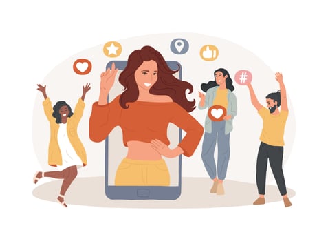 Social media star isolated concept illustration. vector