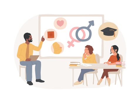 Sexual education isolated concept illustration. vector