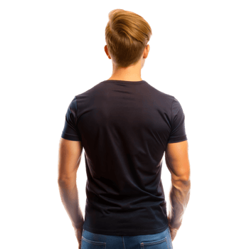 Man Wearing Black T Shirt Standing With His Back To Camera png