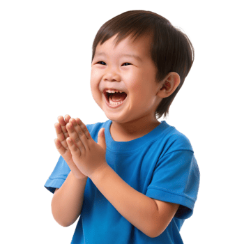 Happy Young Boy Clapping His Hands With Laughter png