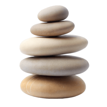 Stacked smooth stones representing balance on transparent background png