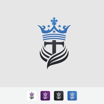 king crown logo, elegant and masculine logo template vector