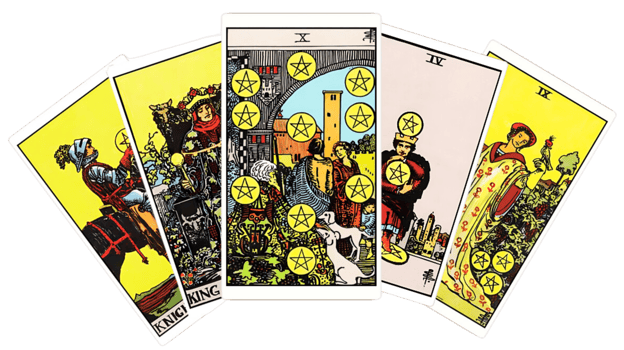 Pentacles Tarot Cards Set png